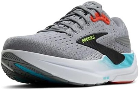 Brooks Men’s Ghost Max 3 Neutral Running & Walking Shoe, Primer Grey/Antarctica/Red, 9
