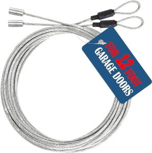 Garage Door Cables for 12ft Door(2 Pack)-13 ft 6 inch Long,Steel Galvanized Cables-Garage Door Cable Replacement Kit- Corrosion-Resistant, Rust-Proof Wire, Durable, Smooth Operation (for 12 ft Door)