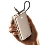 Noise Newly Launched India's 1st Power Bank 20000mAh 45W Ultra Fast Charging: Built-in Type-C Cable, Digital Battery%, Advanced Safety, Metallic Finish, Triple Output, BIS Certified (Titanium)