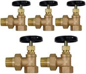 Midline Valve IXW-U034-5 Heavy Duty Hot Water Steam Radiator Valve; Air Vent Temperature Control; 3/4 in. FIP x Male Union; Brass (5 Pack)