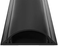 34in Cord Cover Floor, Large Capacity Floor Cable Cover, Hard PVC Cord Hider Floor, Floor Wire Cover for Cable Management Floor, Cable Floor Cover Black, 2X L17in, Cord Cavity - 1.77"(W) x 0.59"(H)