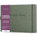 Skyline Funeral Guest Book for Memorial & Funeral Services – in Loving Memory Guest Sign in Book for Funerals – 738 Guest Entries with Name & Address, 129 Pages, Hardcover, 10x7″ (Cypress)