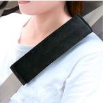 GUAN 2 Packs Car Seatbelt Covers Shoulder Super Soft Pad for Adults Kids Women & Men, Universal Seat Belt Cover for Handbag Camera Backpack Straps, Shoulder Pad Protector,Black,13in