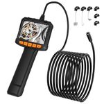 Endoscope Camera with Light, Pancellent 1920P Inspection snake, with HD Color Display Borescope, Waterproof Industrial Borescope with 8 Adjustable LED Lights, 16.5ft Semi-Rigid Cable Sewer Camera