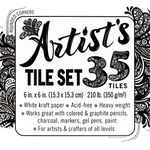 Artist's Tile Set: White Thick 210 lb Paper, 17 pt, 6x6 inches. Heavyweight Paper for tangles, Patterns, dot Painting, Mandalas and Miniature Drawings. Blank Index Flash Note & Post Cards