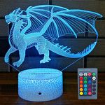 FlyonSea Dragon Gifts Dragon Light 16 Color Changing Dimmable Kids Night Light with Touch and Remote Dragon Toys Light as Birthday Gifts for Boys Kids