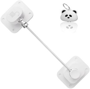 RORMGO Magnetic Cabinet Lock 2 Packs, Child Proof with Panda Key, White