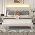 DOGIBIXO Full Size Bed Frame with W