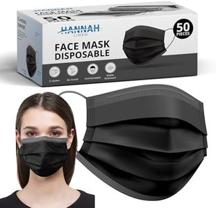 Hannah Linen Disposable Face Mask, 3-Ply Protection with Comfortable Nose Clip and Ear Loops for Adult Men, Women, and Teens