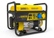 Champion Power Equipment 500560 3200 Watt Portable Frame Petrol Generator – 224cc Engine, 12 hour run time, digital display intelliguage for easy maintenance, AVR Technology for power surge protection