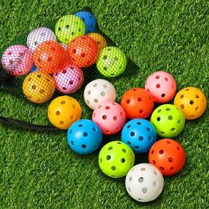 THIODOON Practice Golf Training Balls Limited Flight 40mm Hollow Plastic Colored Airflow Golf Balls for Swing Practice Driving Range Home Use Indoor 12 Pack (Mixed Color,12 pcs)