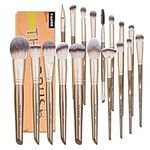 MAANGE Makeup Brushes 18Pcs Makeup Brush Set Premium Synthetic Foundation Face Powder Blush Concealers Make Up Brushes Sets with Gift Box（Champagne)