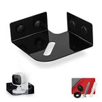 Small Metal Corner Shelf for Security Cameras, Baby Monitors, Speakers, Home Decor & More Universal Shelf Adhesive & Screw-in Wall Mount (Black)