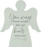 P. Graham Dunn Wings were Ready Mint Green 6 x 5.25 MDF Wood Tabletop Angel Shape Sign