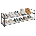 SANGMUCEN Shoe Rack, 2 Tier Shoe Organizer, Shoe Rack for Closet, Metal Shoe Storage Organizer for 12 Pairs, Black SSR021H