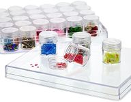 Clear Plastic Beads Storage Containers with Lids, 30 Jars, for Rhinestones, Glitter Art and Craft Organizer Box