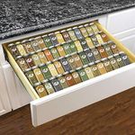 LYNK PROFESSIONAL® Expandable Spice Rack Drawer Organizer - Heavy Gauge Steel 4 Tier Spice Rack for Kitchen Drawers, Spice Drawer Organizer, Silver Metallic