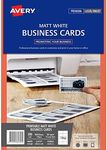 Avery Matt Finish Business Cards for Laser, Inkjet Printers, 90 x 52 mm, 200 Cards, 150 g/m² (959025 / L7414)