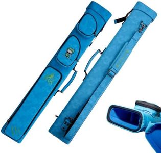 KONLLEN Pool Cue Case 2x4 Hard Pool Stick Case with Multi-pocket Holds 2 Butts 4 Shafts Billiards Cue Bag with Adjustable Shoulder Straps for Adults