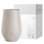 Simple Modern Wine Tumbler with Lid | Cute Stemless Glass Cup with Press-in Lid | Insulated Stainless Steel Coffee Mug | Gifts for Women Men Him Her | Spirit Collection | 12oz | Almond Birch