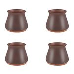 Volo 4 Piece Silicone Chair Leg Floor Protectors, Felt Furniture Pads for Hardwood Floors, Rubber Chair Leg Protectors for Hardwood Floors, Chair Leg Caps Chair Leg Covers for Wooden Floors (Brown)