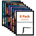DAJAVE 8 Pack Diamond Art Frames 30x40cm Diamond Painting Frames Magnetic Picture Frame for Diamond Art Self Adhesive Magnetic Frames for Home Office Wall Decor