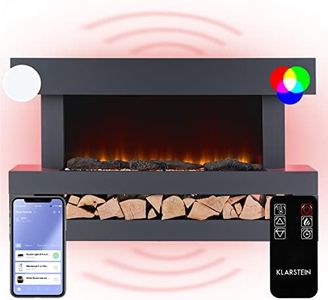 Klarstein Cheminee Electrique Effet Flamme, Cheminée Electrique Decorative Chauffante de 2000W, Télécommande et Minuterie, Fausse Cheminée a LED, Chauffage Cheminée Électrique Murale a Poser