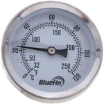 DIAL THERMOMETER BLUEFIN SHORT STUBBY STEM 2.5" Dial 1.5" Stem with 1/2" NPT Stainless Steel Thermowell