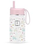IRON °FLASK Kids Water Bottle - 14 Oz, Straw Lid, Vacuum Insulated Stainless Steel, Double Walled Tumbler Travel Cup, Thermo Mug, Metal Canteen Lama Rainbows