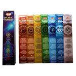 Hem Seven Chakra Pouch 7 pack of 35 Incense sticks for Meditation, Yoga, Relaxation, Healing and Positivity