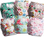 Littles and Bloomz Baby Reusable Pocket Nappy Cloth Diaper, Standard Hook-Loop, 6 Nappies, FLV2-0605