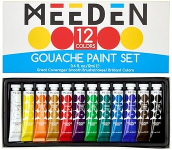 MEEDEN Gouache Paint Tube Set - 12 x 12ml (0.4 oz) Colors Art Paint Supplies for Artists Students Beginners - Rich Pigment Art Paints for Canvas Painting