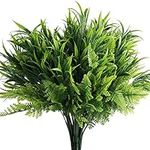 BELLE VOUS 6 Pack of Plastic Artificial Faux Hanging Plants - Outdoor/Indoor Fake Greenery Flower Shrubs for Home, Garden, Vine Wall Basket, Bushes, Wedding Garland and Office Decor