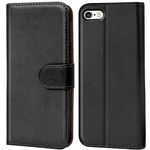 Verco iPhone 5/5s/SE Case, PU Leather Flip Wallet, Protective Case for Apple iPhone - Black