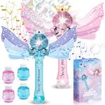 Princess Magic Bubble Wand Upgraded Machine for Kids,- 2 Pack Light & Music Automatic Bubble Machine Makers, Outdoor Party Birthday Toys Gift for Toddlers Boys Girls