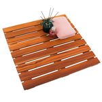 VaeFae Teak Shower Mat, Non-Slip Bath Mat, Luxury Spa Mat, Wooden Mat for Bathtub, 20 x 20 in