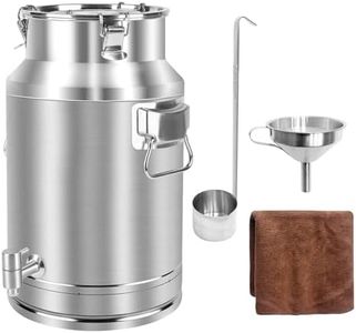 Togarhow 304 Stainless Steel 20 Liter Milk Can, 5.25 Gallon Wine Pail Bucket with Spigot and Sealed Lid, Heavy Duty