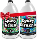 Crystal Clear Epoxy Resin 1 Gallon Kit 2 Part Epoxy Resin for Tumblers, Wood, Table Top, Countertop, Bar & Craft Art, Resin Molds Clear Casting Resin and Hardener Bulk Two Part Resin Epoxy Gallon