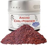 Ancho Chili Powder | Gourmet Spice | All Natural Chili Powder | Non GMO, All Natural | Hand Made, Small Batch | Artisanal Seasoning | GLP-1 Friendly | No Artificial Ingredients | Magnetic Tins | Gustus Vitae | #0721