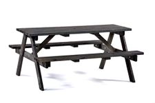 BrackenStyle Chester 6 Seat Picnic Table - A Frame Pub Bench Outdoor Garden Seating - 150cm Length (Dark Grey)