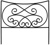 Set of 12 Panacea 89387 Black Crossing Scrolls Border Fence Sections, 16" H