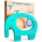 Teething Toy Babies 6-12 Months - Easter Gifts for Baby Boy Or Girl - Baby Elefun 5X Pain Relief Teether - No More Ouch for Mom Anti Bite Trainer Nurtures Grasping, Hand Eye Coordination