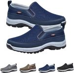 Orthoture Mens Shoes, Arch Support Orthopedic Slip-on Running Hiking Sneakers Comfortable Hiking Loafers (Blue, Adult, Men, 10.5, Numeric, US Footwear Size System, Medium)