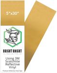 Gold Reflective Vinyl Motorcycle Helmet Reflective Stickers 5x30, Made with 3M Reflective Tape Vinyl for Trailers, Cars, Bikes, Rims, Waterproof Gold Reflective Tape by Bright Knight Decals