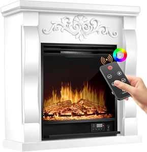 KESSER® Cheminée électrique foyer électrique - avec effet de flammes LED 3D, cheminée électrique d'une puissance de 1 800 W, programmateur hebdomadaire, thermostat, télécommande Villa/Weiß