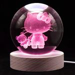 Moodlamp 3.15 Inch 3D Crystal Ball Cat Lamp, Cat Gifts for Girls, 16 Colors Changing & Remote Control, Birthday Christmas Gifts for Kids Girls Friends