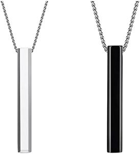 GAVU Colliers Amoureux Pendentifs Barre Yin Yang Acier Inoxydable Couples