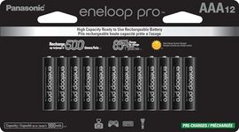 Eneloop Panasonic BK-4HCCA12FA pro AAA High Capacity Ni-MH Pre-Charged Rechargeable Batteries, 12-Battery Pack