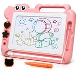 Dinosaur Magnetic Drawing Board Kids Toys for 2 3 4 5 Years Old Girls Boys Birthday Christmas Presents, Color Erasable Doodle Education Learning Kid Toys Age 2-7, Toddler Drawing Travel Toys（Pink）