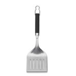 Weber Precision Wide Grill Spatula | 3-Sided Bevelled Edge & Non Slip Grip | Dishwasher Safe Weber Barbecue Tools | Premium Stainless Steel BBQ Accessories, Outdoor Cooking & Grilling - Silver (6762)